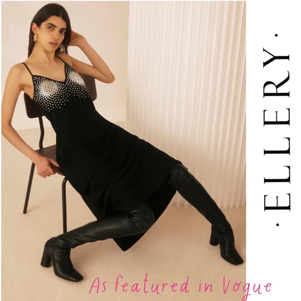 New! Rare ELLERY Vogue Featured In Embellished Slip Midi Dress - Picture 3 of 10